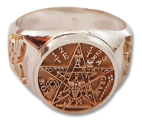 Pentagrama Anillo Estrella Tetragrammaton (plata) Amuleto 