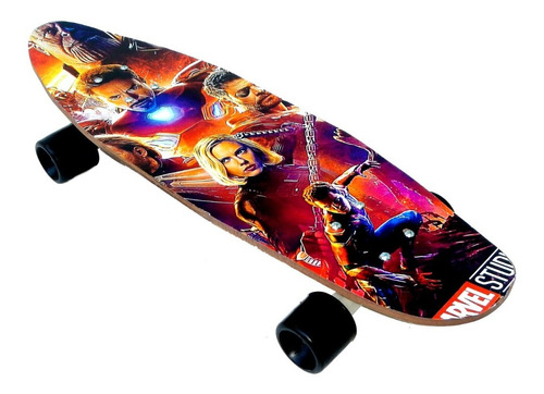 Longboard Infantil Personajes Skate Ruedas Tabla De Madera