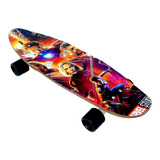 Longboard Infantil Personajes Skate Ruedas Tabla De Madera