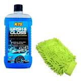 Kit Shampoo Siliconado Lava Auto K78 + Guante Microfibra