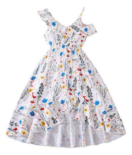 Vestido Juvenil Verano Elegante Con Volantes Y Lazo En La Ci