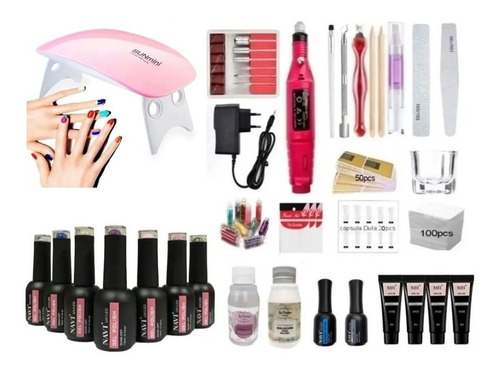 Kit Inicial X29 Completo Uñas Polygel Deco Cabina Torno