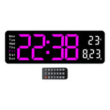 Reloj De Pared Digital Reloj De Mesa Pantalla Led, Rosa Roja