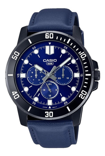 Reloj Casio Hombre Mtp-vd300bl Oficial!. Color De La Malla Azul