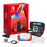 Nintendo Switch Oled 64gb Mario Más Kit Accesorios 22 En 1