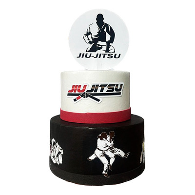 Bolo Fake Maquete Tema Jiu Jistu Luta De Academia