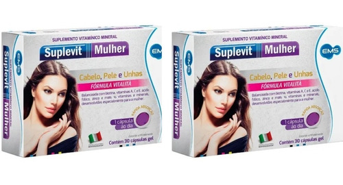 Kit C/ 2 Suplevit Mulher Cabelo Pele E Unhas 30 Caps Cada