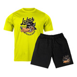 Camiseta + Bermuda Lobos Stillos Brother Moda Rua