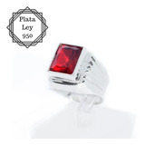 Anillo Sello Hombre Plata 950 Circón Ruby - Neko Rings