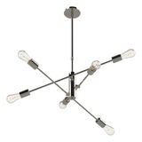 Lampara Colgante 6 Luces Linea Vintage E27 Cromo Rd