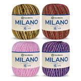 Kit 4 Barbantes Multicoloridos Milano Euroroma Nº6 226m 200g