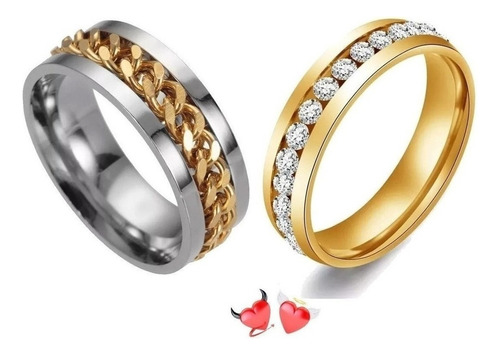 Anillos Para Parejas Novios Amantes Esposos Amor Color Oro