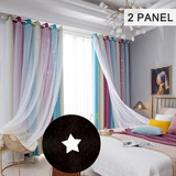 Cortinas Opacas Para Dormitorio Infantil, Diseño De Estrella