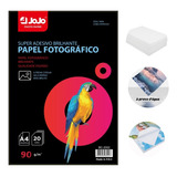 100 Fls Papel Fotográfico Glossy Adesivo 90g A4 Premium 