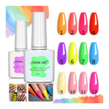 Base Coat Esmalte Fluorescente Charm Limit X12 Semipermanent Color Uno Cada