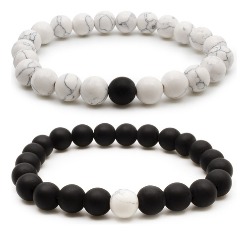 Luxfancy Set De 2 Pulsers De Piedras Naturales Agata, Unisex