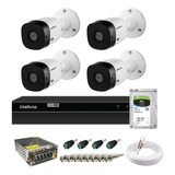 Kit Dvr 4 Canais Intelbras Full Hd Bullet Completo