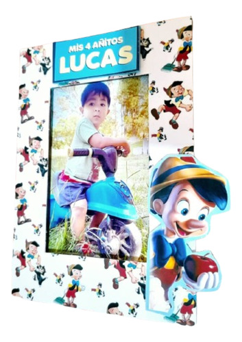 20 Portaretratos Souvenirs Pinocho Con Vidrio 10x13cm 