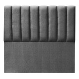 Respaldo Tubular Vertical Queen Lino Gris