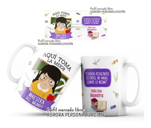 Mug Pocillo Regalo Dia De La Profesora Maestra  Docente Taza