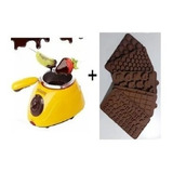 Kit Maquina Chocolate Fundidor Fondue + 5 Moldes De Silicon