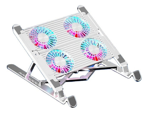 Base Cooler 4 Ventiladores Enfriador Notebook Lcd Luz Rgb 