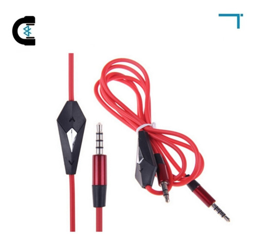 10 Cable Auxiliar 3.5 Mm Con Micrófono Manos Libre Contrl 1m