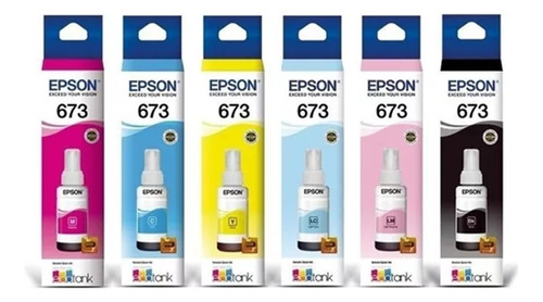 Tinta Original Epson L1300 L1800 L800 L810 L805 Kit 06 Cores