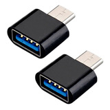 2 Pz Conector Adaptador Tipo C A Usb 3.0 Hub Otg Memoria Cel