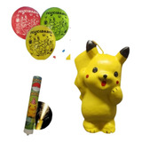 Pikachu  Vela Cera Y Globos Para Fiesta Cumpleaños