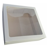 14 Caixas De Papel Duplex Branco Com Visor Acetato 30x30x10