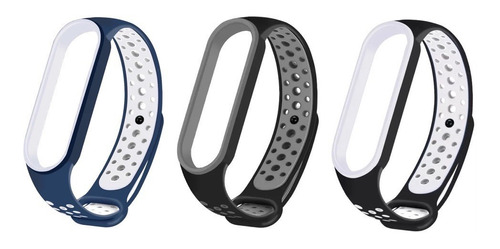 3 Pulseira P/ Mi Band 5/6/7 P/ Amazfit Band 5 Sport Colorida