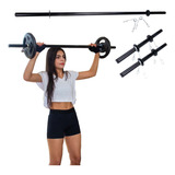 Barra Body Pump Barra Oca 40cm Supino Presilhas Kit Academia