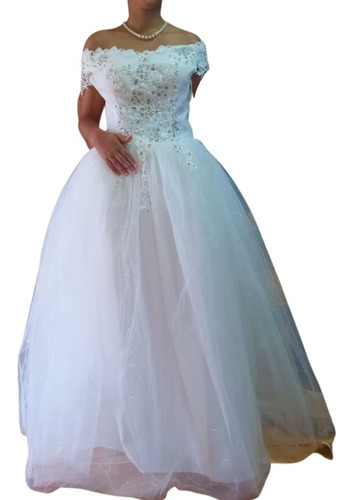 Vestido De Novia Princesa Escote Barco/boda/matrimonio