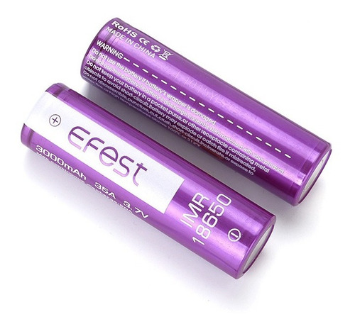 Paquete De 2 Baterias Pilas Recargables Efest 18650 3000 Mah