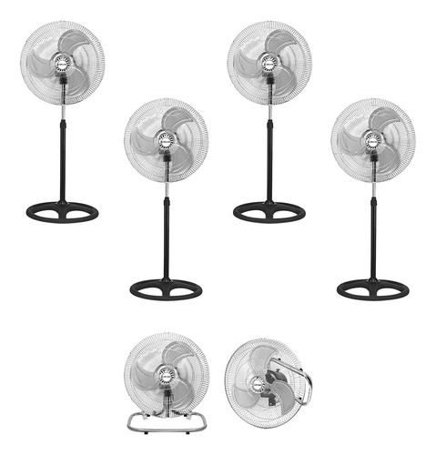 Ventilador Aire 3en1 Tipo Industrial Aspas Metal Set De 4