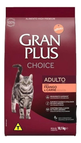 Ração Granplus Choice Frango E Carne P/ Gatos Adultos 10,1kg