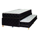 Colchon + Sommier Carro Cama Duo Kavanag 90x200 + Almohadas Color Marrón Oscuro Combinado