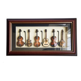 Instrumentos Musicales Miniatura En Cuadro Decorativo