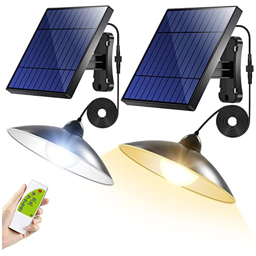 Luces Colgantes Solares, 2 Pack Luces Solares Cobertizo...