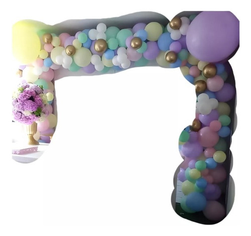 Globos Arco Decoracion Morado Encanto Unicornio Arcoiris