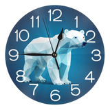Reloj De Pared Redondo De Oso Polar Para Decoración Del Ho.