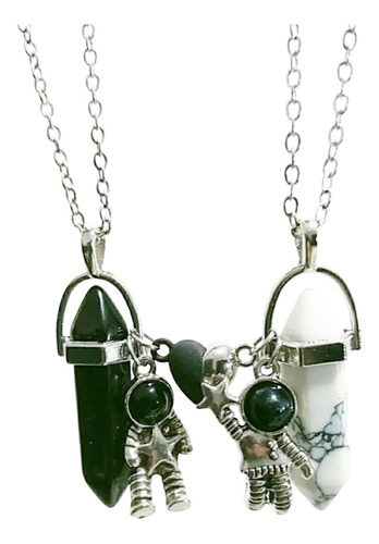 Collares Cuarzos Astronautas Para Parejas 