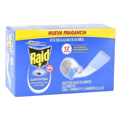 Laminitas Repelentes De Mosquitos Raid 1 Aparato + 12 Piezas | Envío gratis