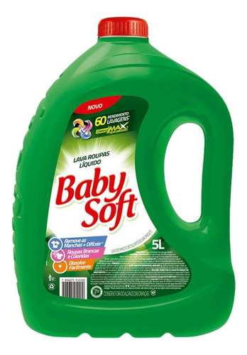 Lava Roupas Liquido Baby Soft Verde Galão 5 Litros Sabão