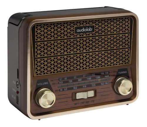 Receptor Mini Radio Retro Vintage Am-fm-sw Mp3 Usb Audiolab