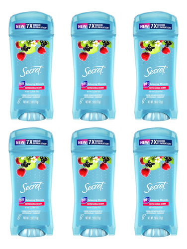 Secret X6 Desodorante Antitranspirante Clear Gel Berry Mujer