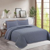 Cubrecama Quilt De Verano 2 Plazas Queen Pompones Gris