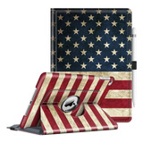 Fintie Funda Giratoria iPad Air 2 6º 5.ª Gen 9,7 Bandera Usa