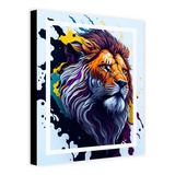 Cuadro Decorativo León Colores Por Inteligencia Artificial